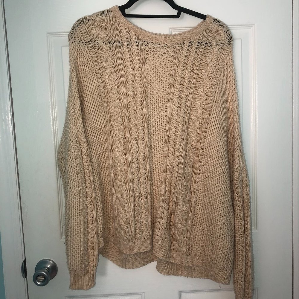 Tan Cable Knit Sweater
